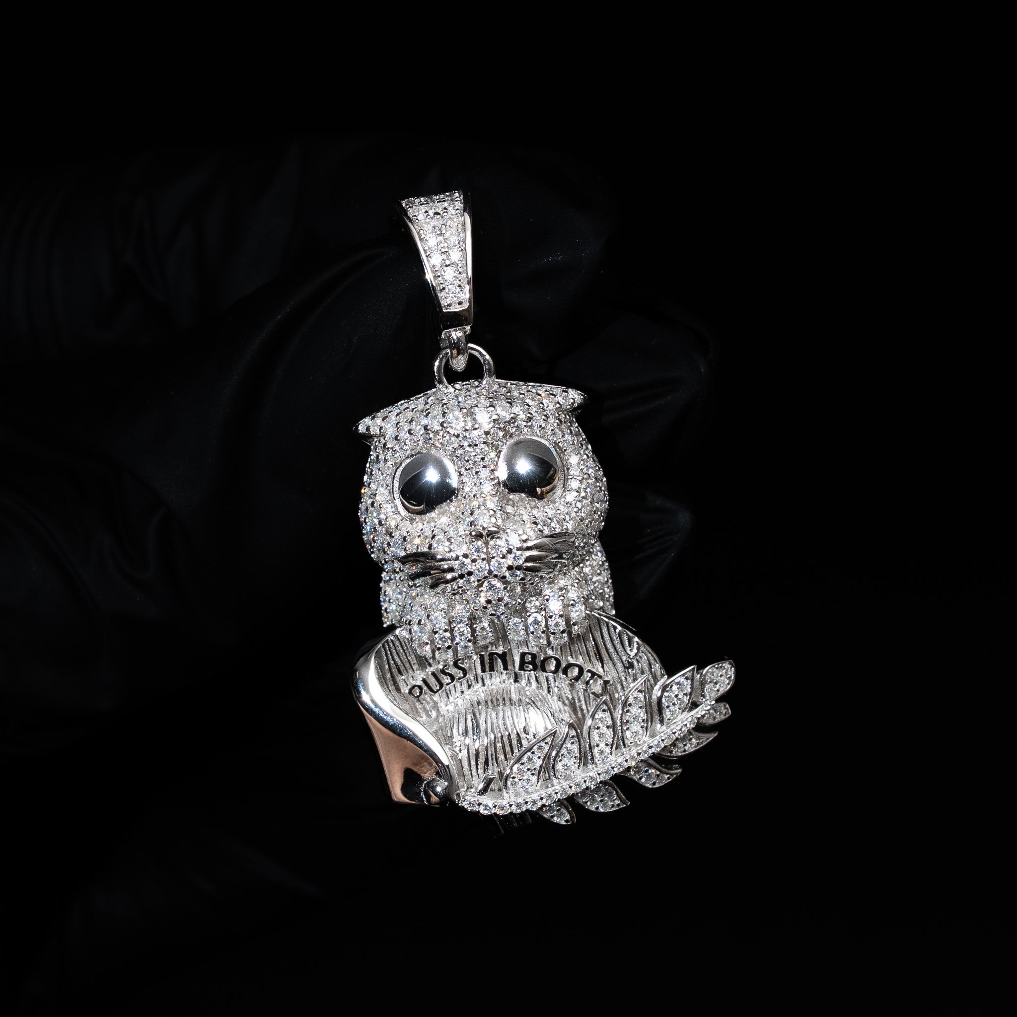 Moissanite Iced Cat Pendant 925 Sterling Silver