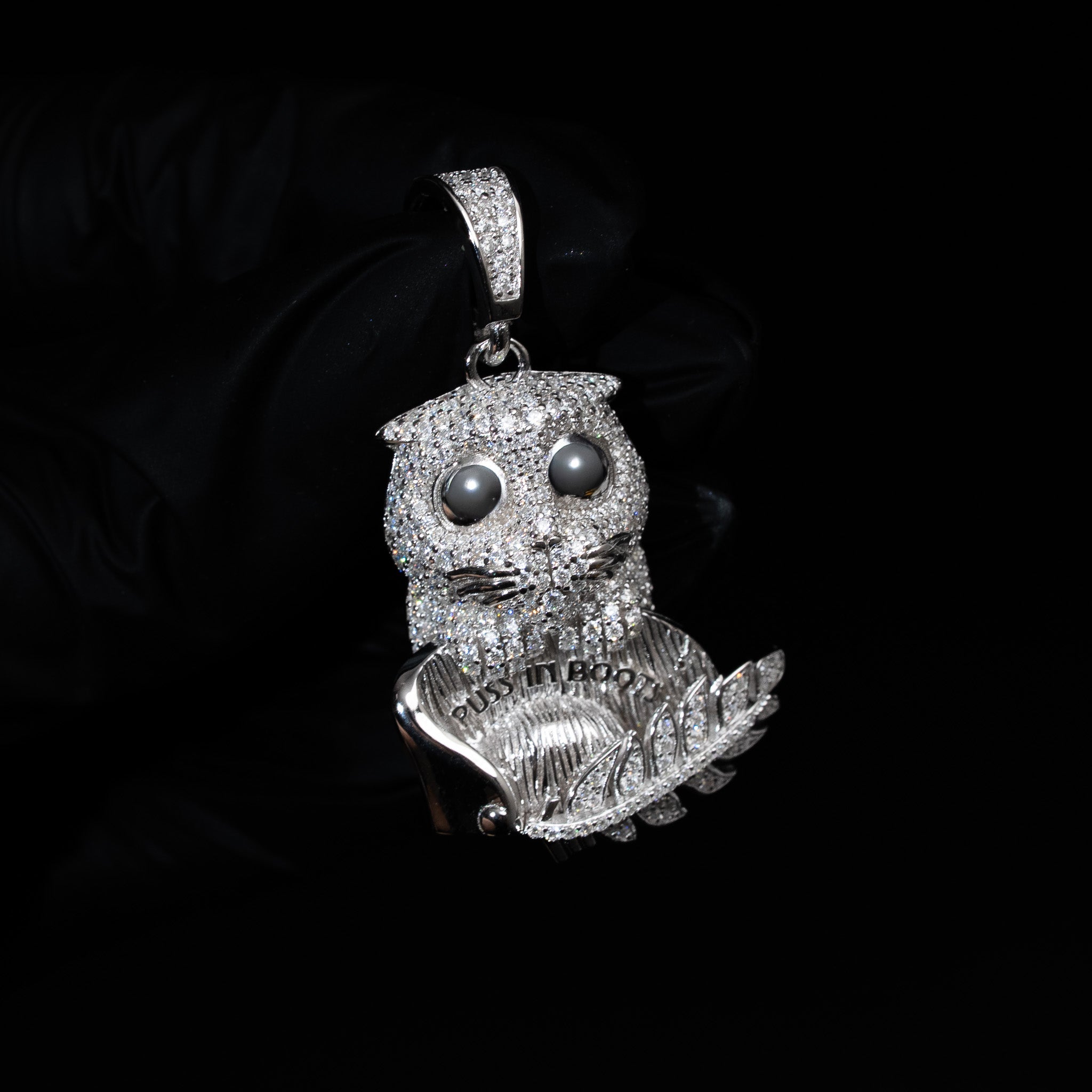 Moissanite Iced Cat Pendant 925 Sterling Silver