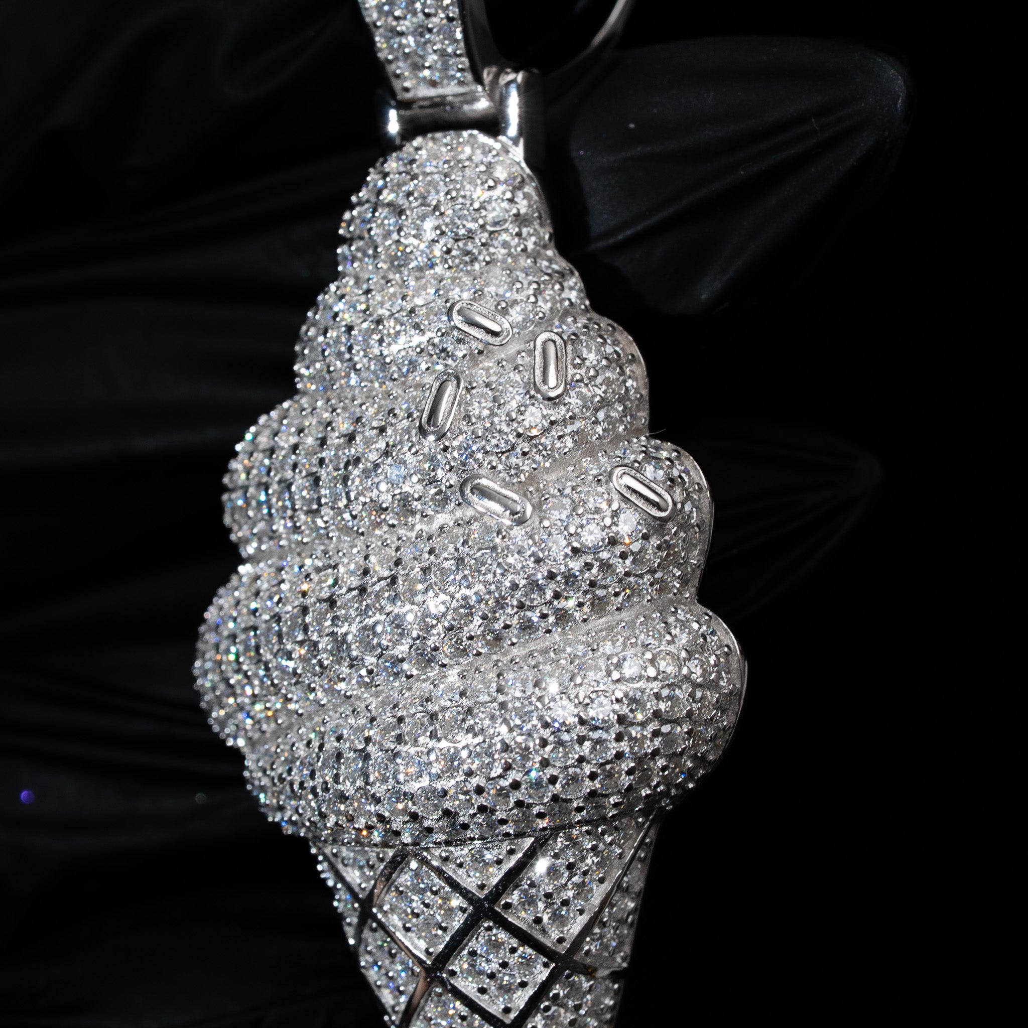 Moissanite Ice Cream Pendant 925 Sterling Silver