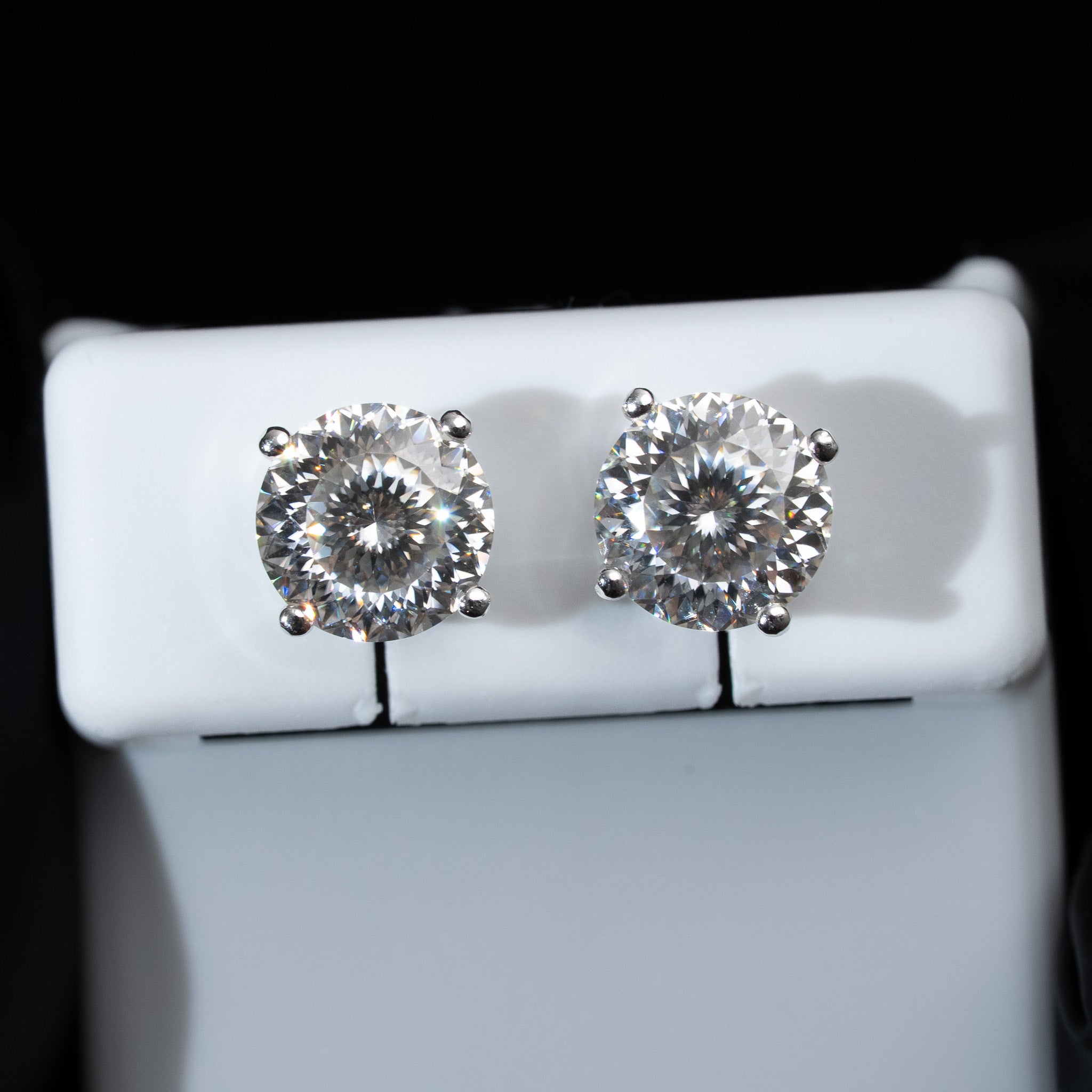 Portuguese Cut Moissanite Stud Earrings 925 Sterling Silver Screwback