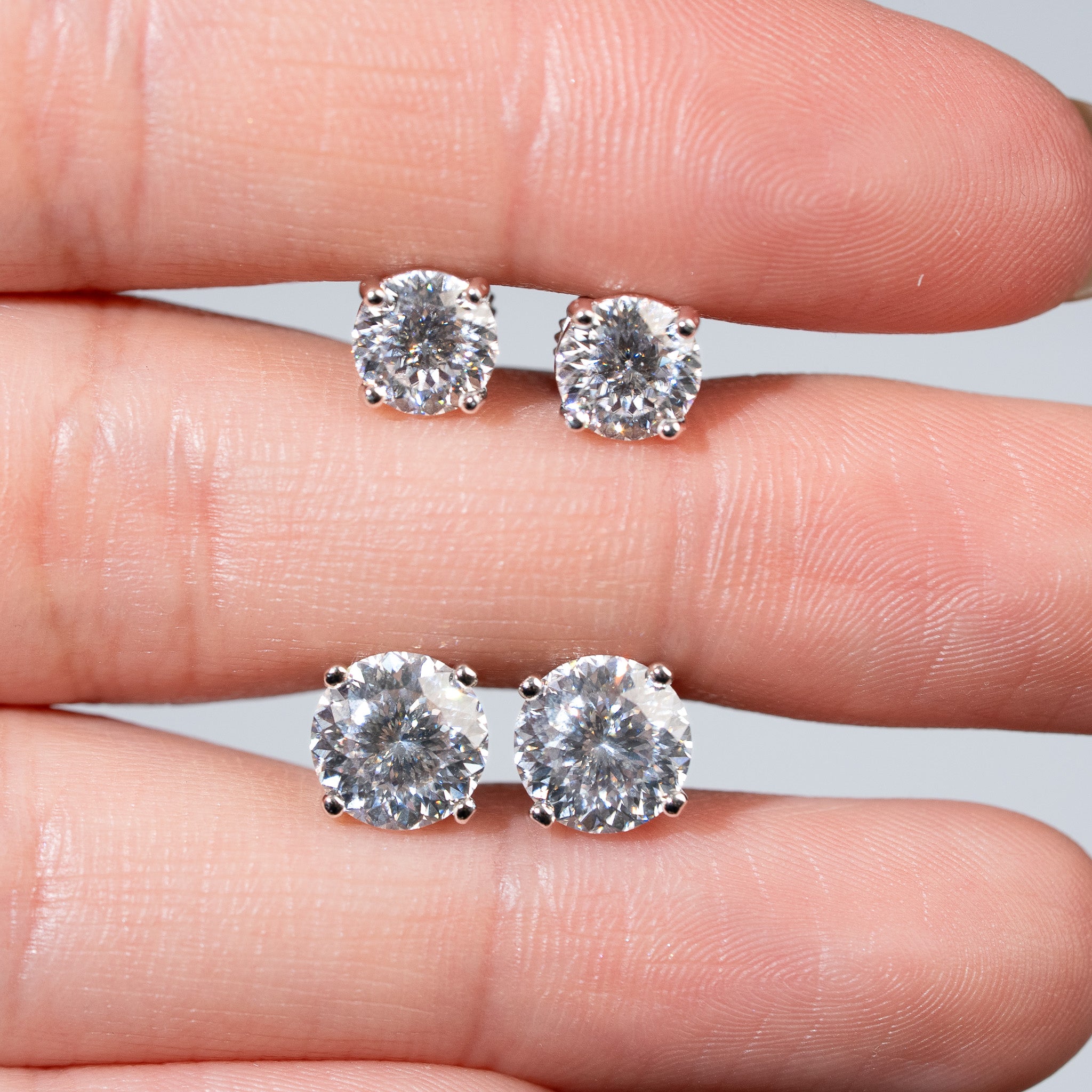 Portuguese Cut Moissanite Stud Earrings 925 Sterling Silver Screwback