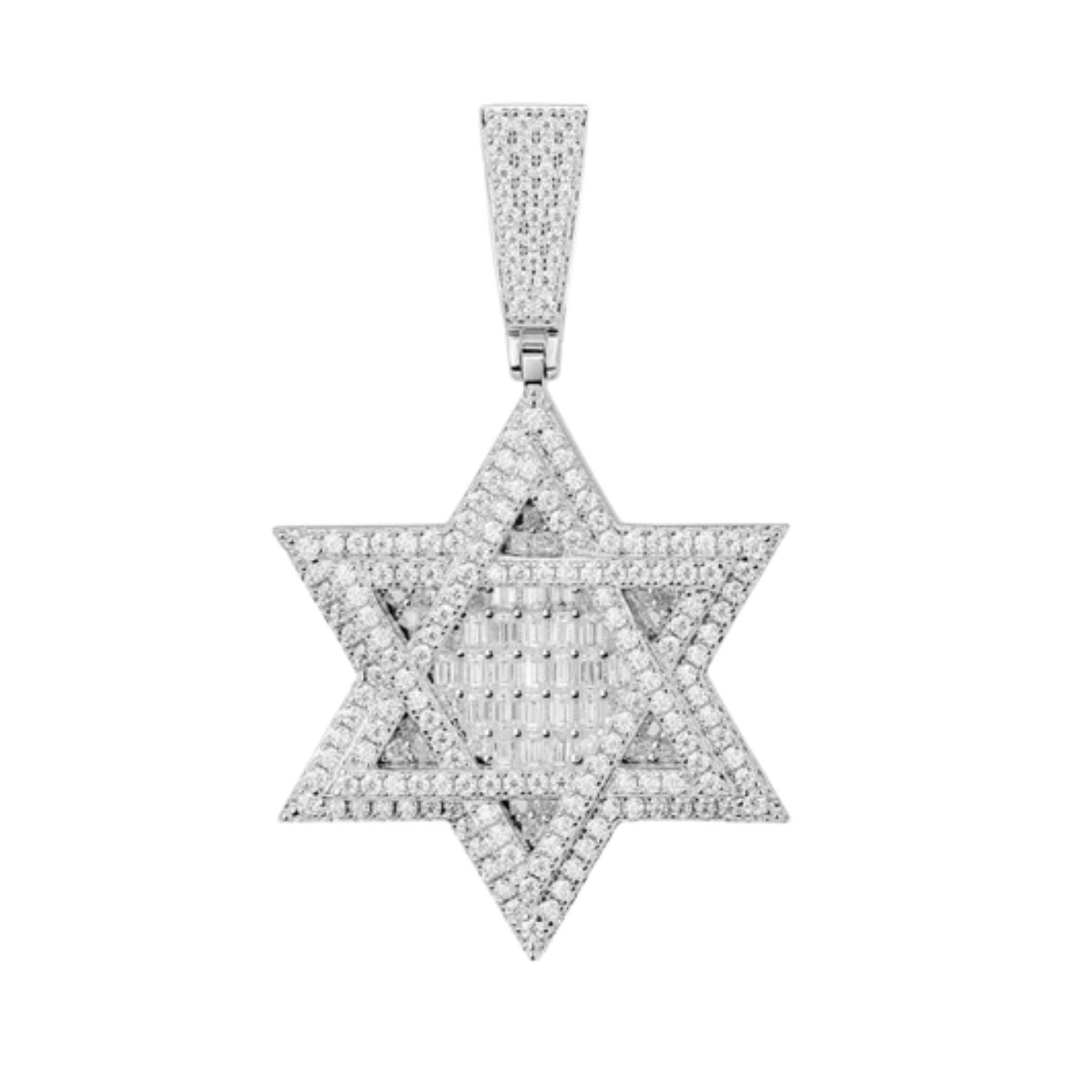 Moissanite Star Of David Pendant Solid 925 Sterling Silver