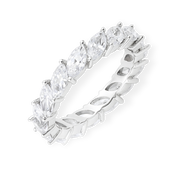 Moissanite Marquise Cut Eternity Band in 925 Sterling Silver
