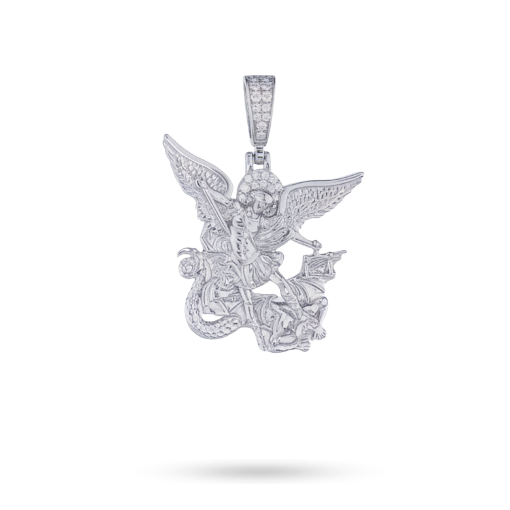 Moissanite Saint Michael Pendant – 925 Silver The Archangel Jewelry