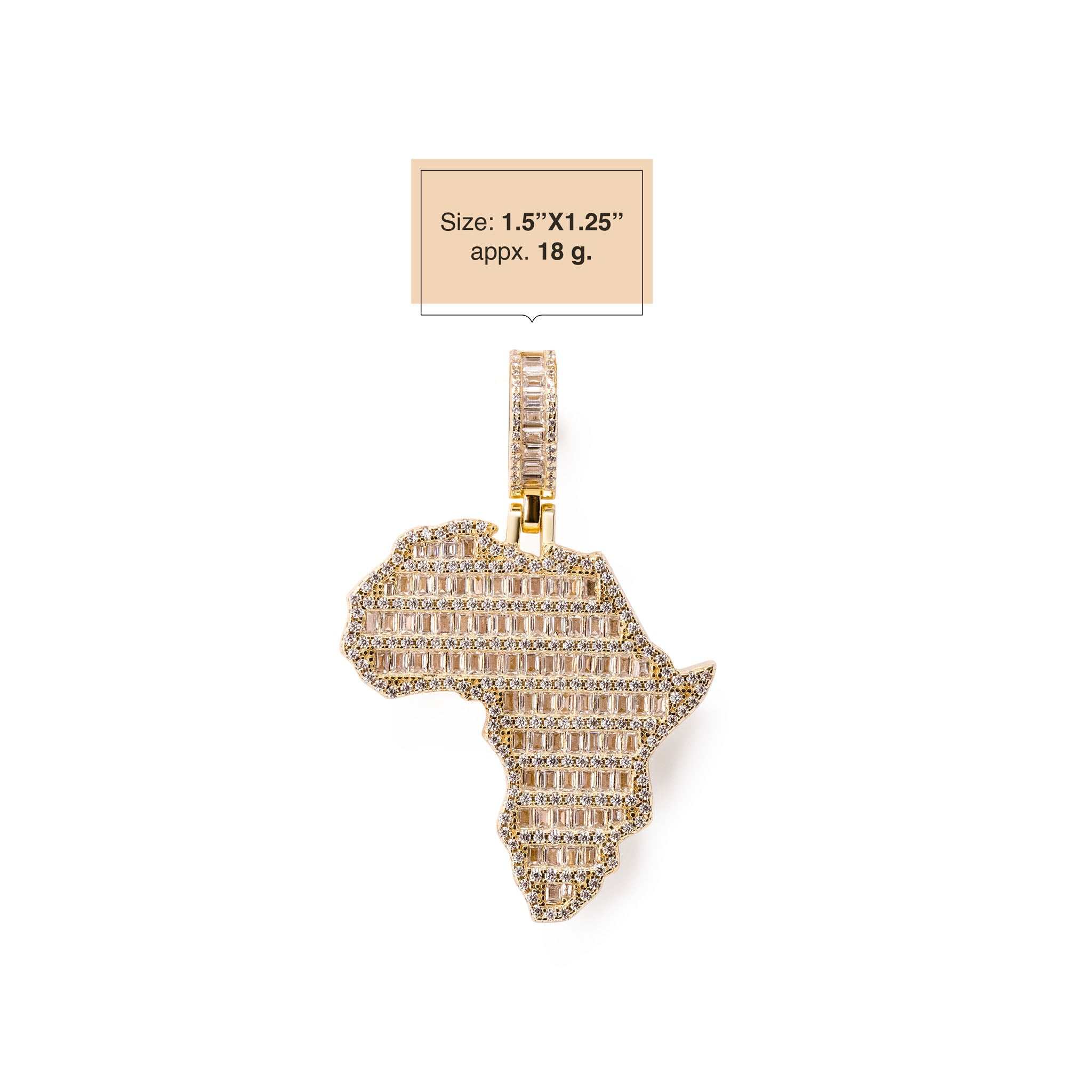 Sterling silver Africa pendant with micropave design and CZ diamonds.