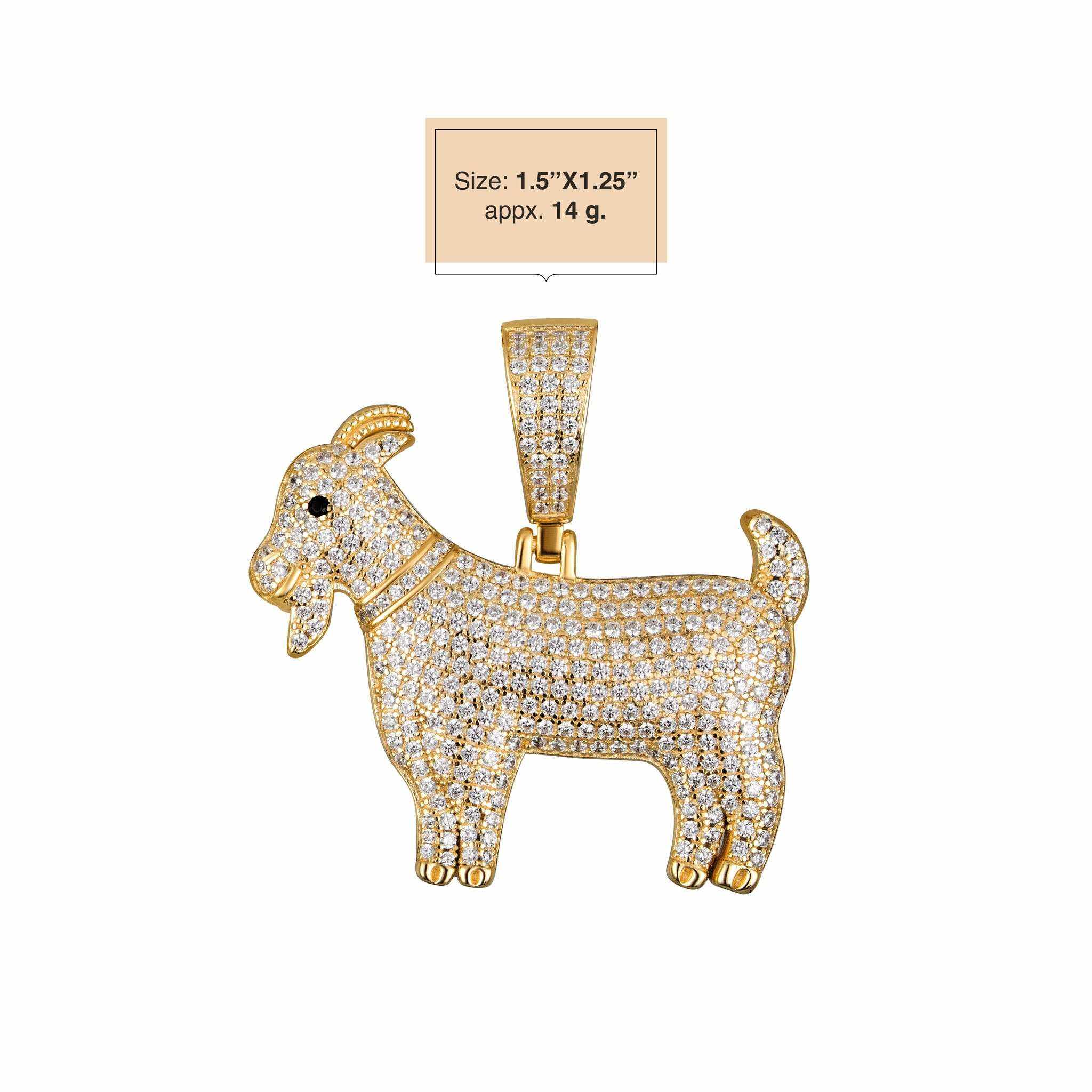 Iced GOAT Pendant 925 Sterling Silver - Elegant Jewelry Accessory