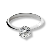 Moissanite 0.5-2 TCW solitaire engagement ring in 925 sterling silver with round VVS1 D color stone