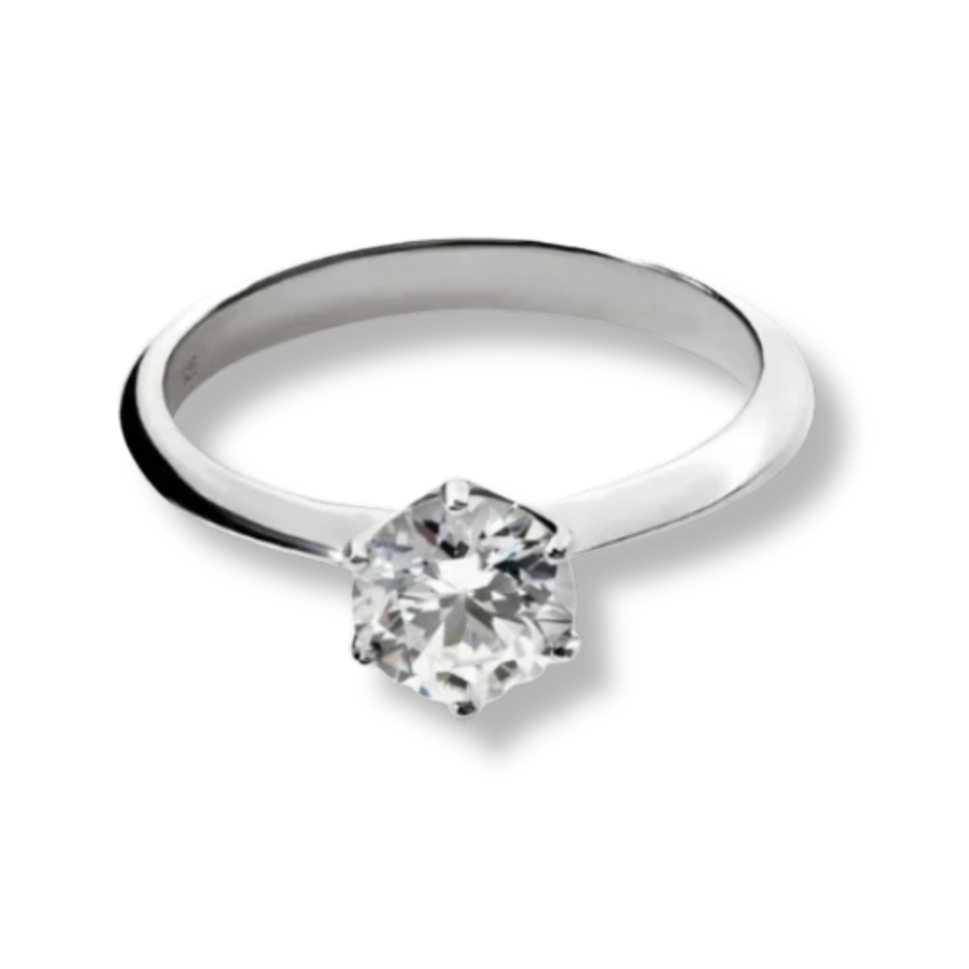 Moissanite 0.5-2 TCW solitaire engagement ring in 925 sterling silver with round VVS1 D color stone