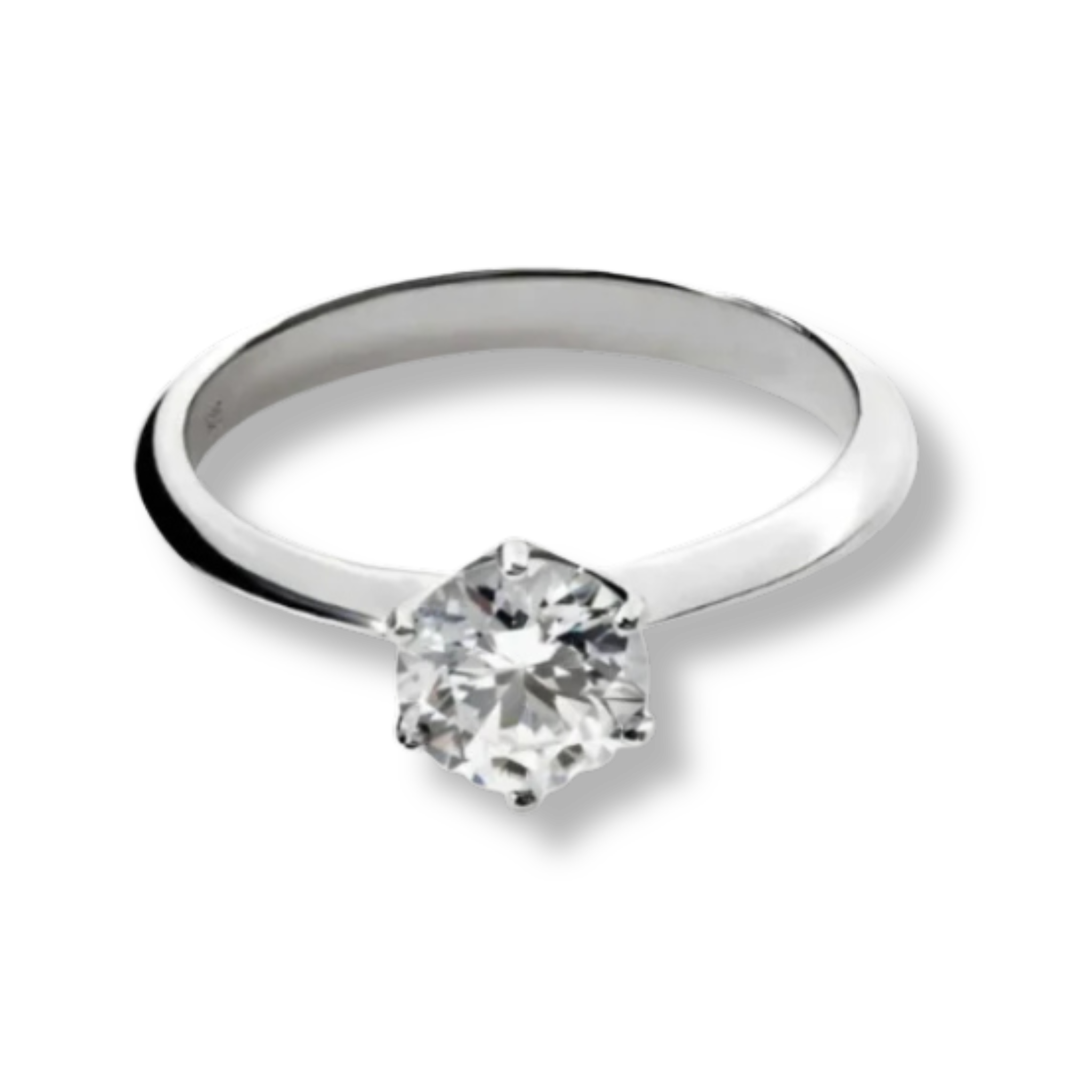 Moissanite 0.5-2 TCW solitaire engagement ring in 925 sterling silver with round VVS1 D color stone