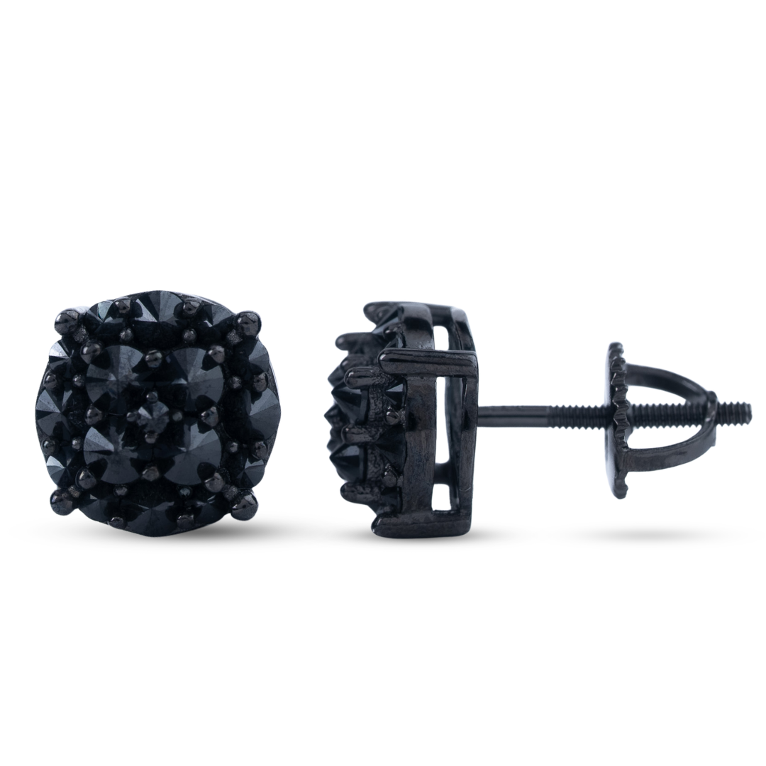 Moissanite Reverse Setting 9mm Stud Earrings in 925 Sterling Silver