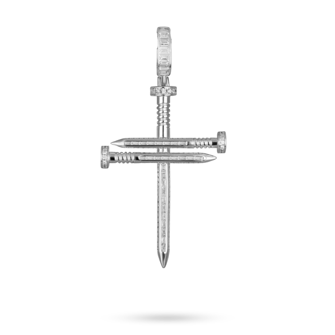 Nail Cross Pendant in 925 Sterling Silver