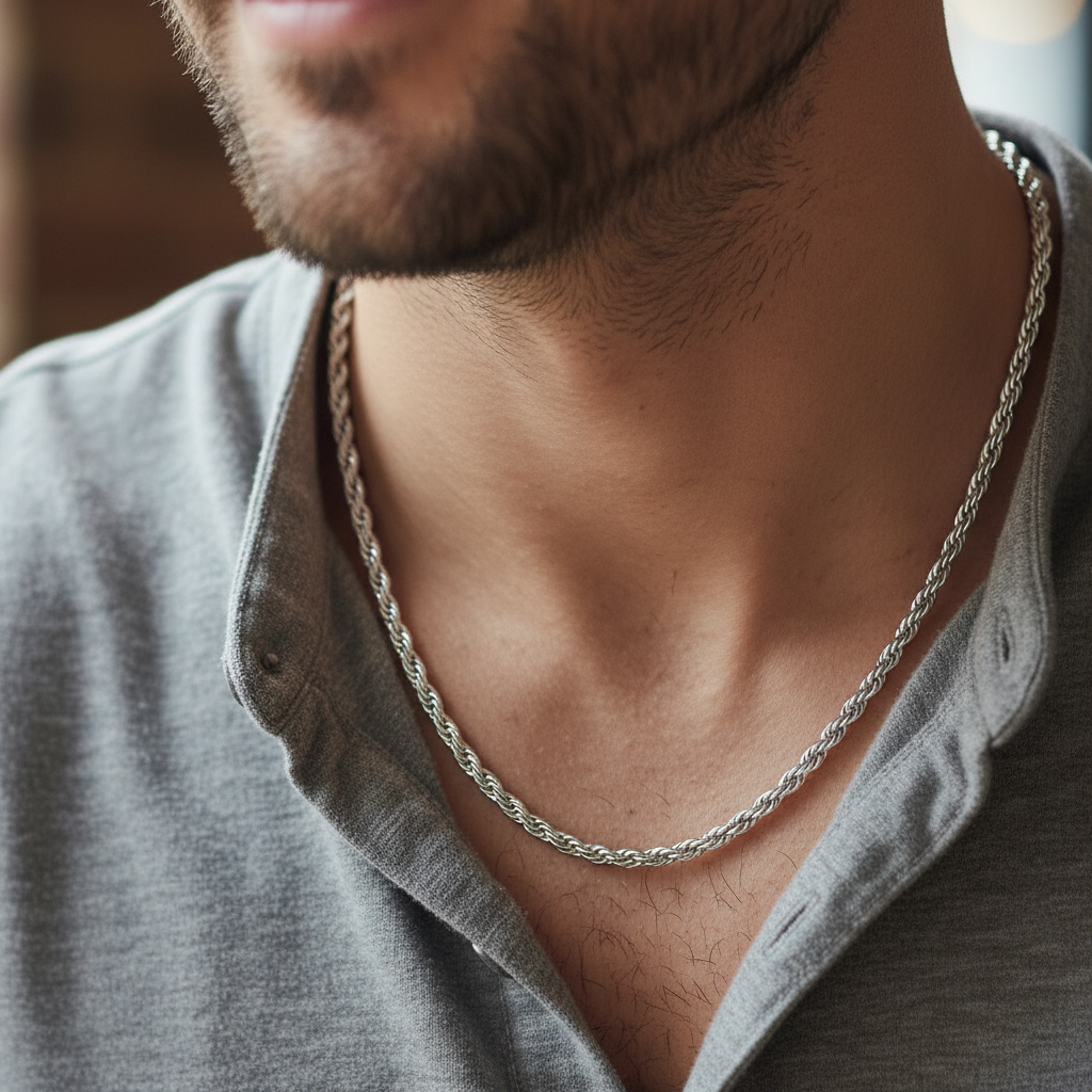 4MM Rope Chain Solid 925 Sterling Silver