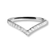 Aurora Moissanite Curved Band in 925 Sterling Silver