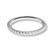 Aurora Half Eternity Ring with 0.39ct round cut moissanite in 925 sterling silver band