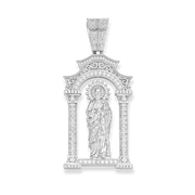 Moissanite Saint Judas Pendant in 925 sterling silver