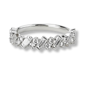 Moissanite Ring for Women – 1.1 Carat Baguette & Round Cut 925 Sterling Silver