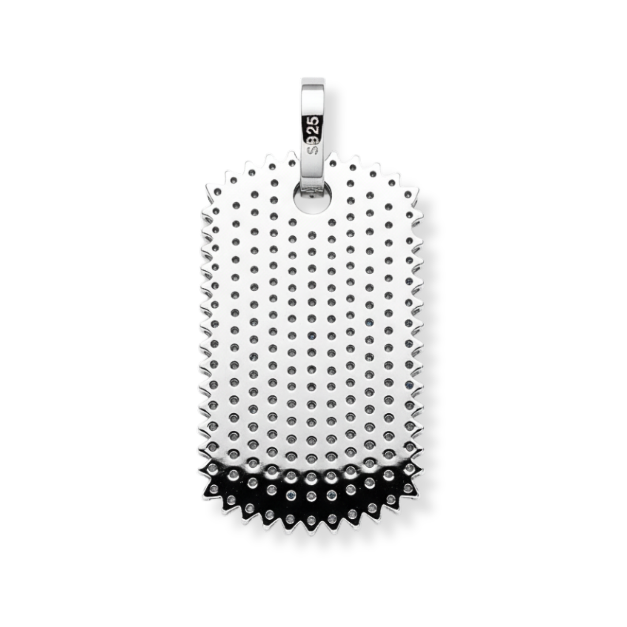 Moissanite Dot Tag Pendant in 925 Sterling Silver