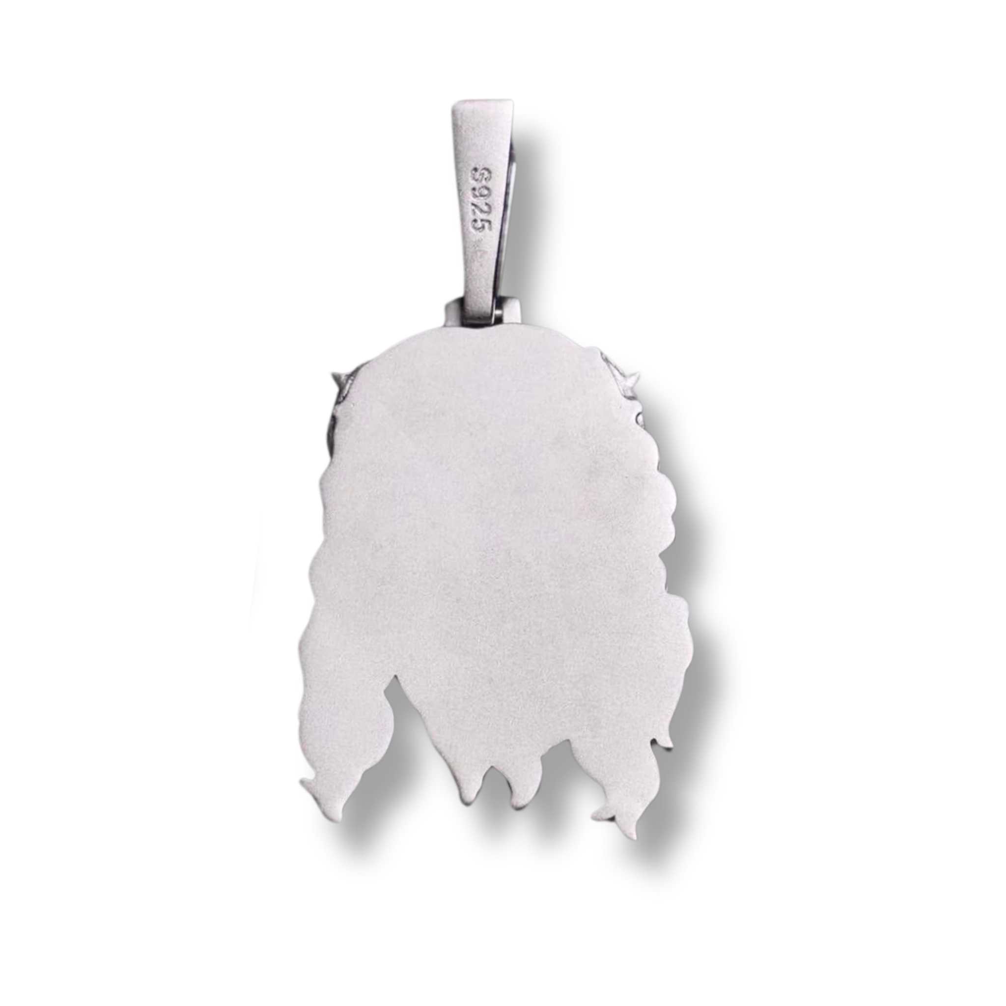 Jesus Piece Head Pendant Moissanite Matte Finish Solid 925 Sterling Silver