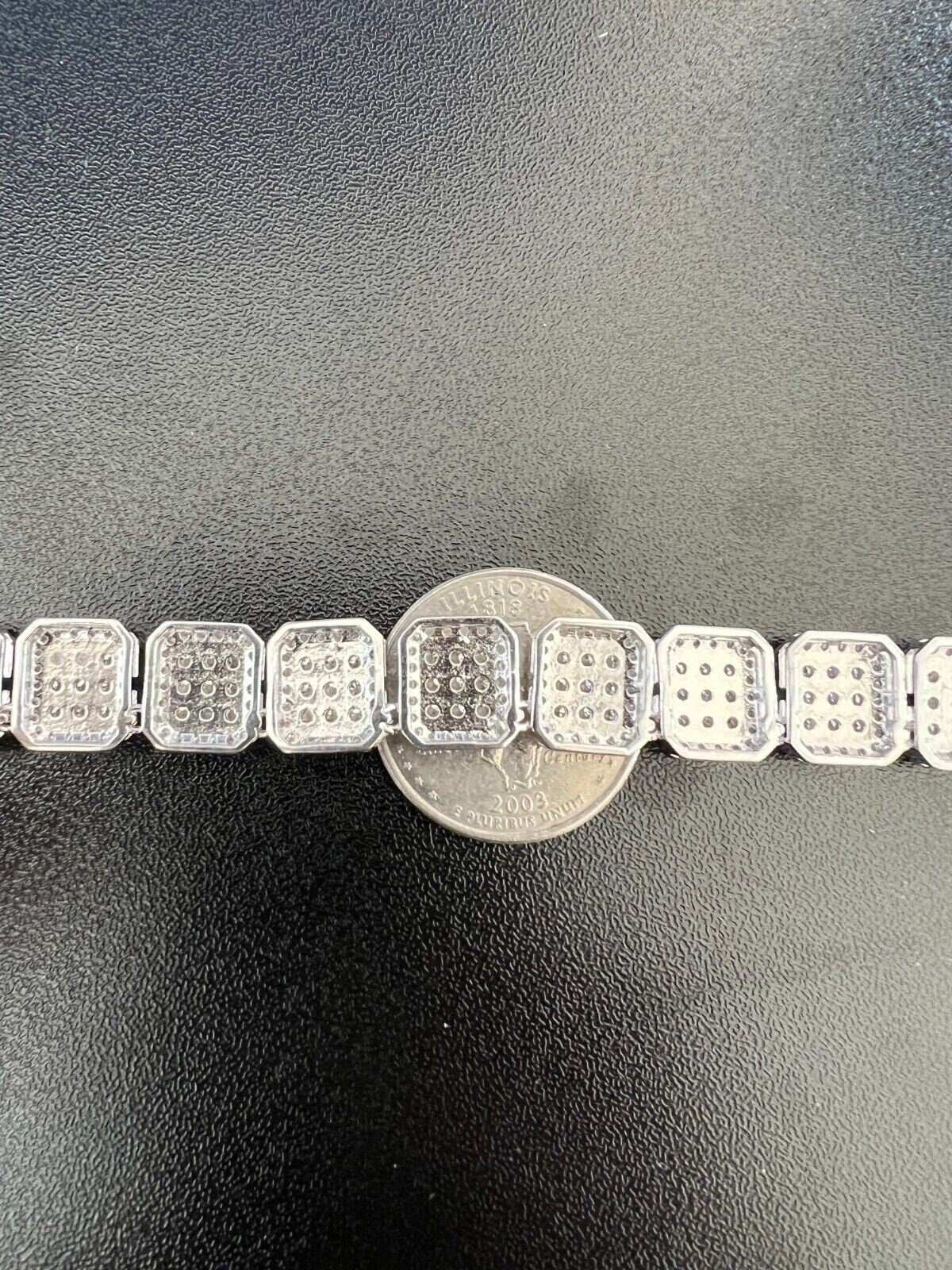 Mens Baguette 25ct Moissanite Tennis Chain
