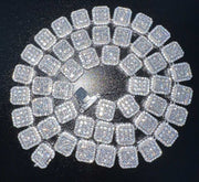 Mens Baguette 25ct Moissanite Tennis Chain, 925 Sterling Silver, 25.50 ct stones, 20 inches, D color VVS1 moissanite.