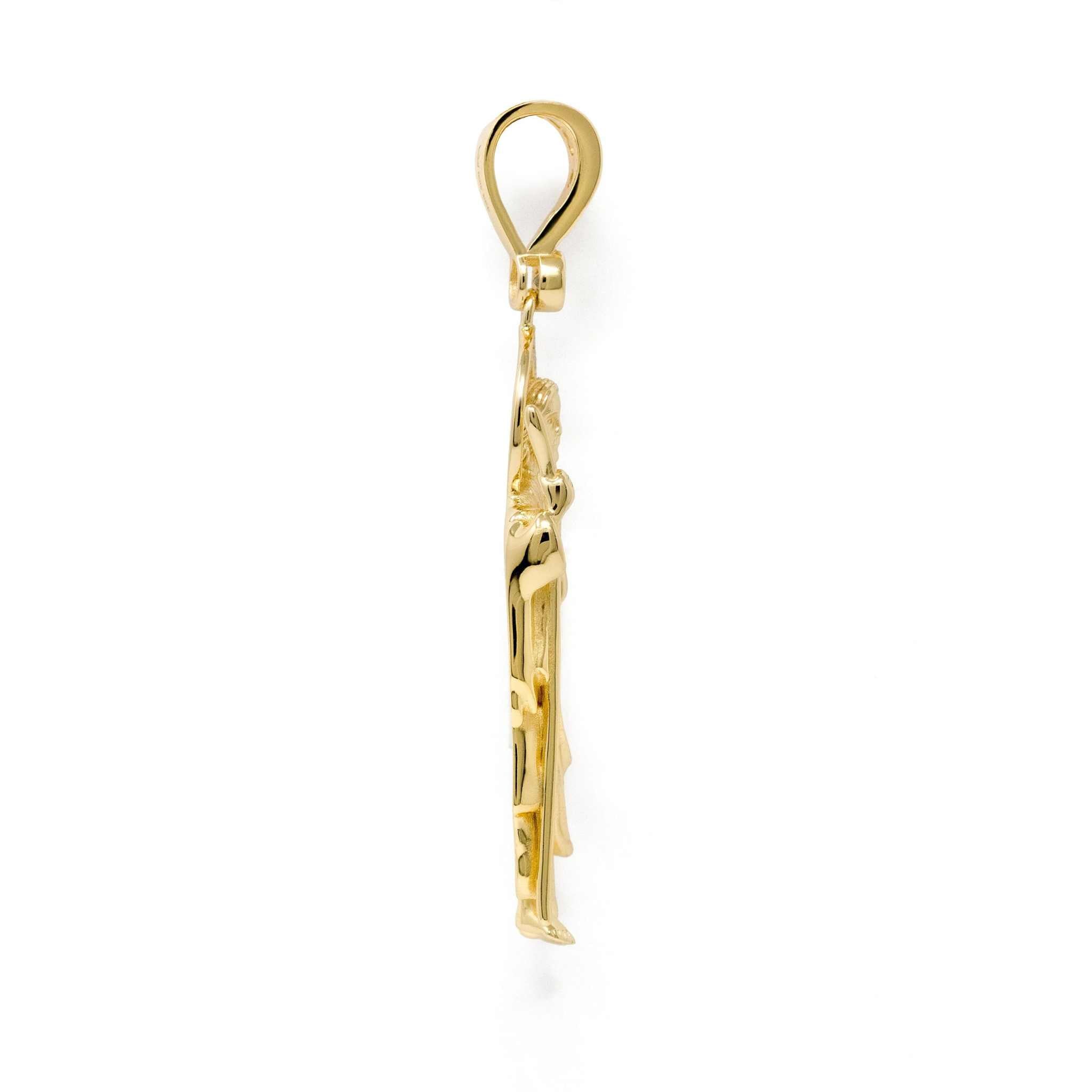 San Judas Tadeo Pendant - Solid 925 Sterling Silver/14K Gold