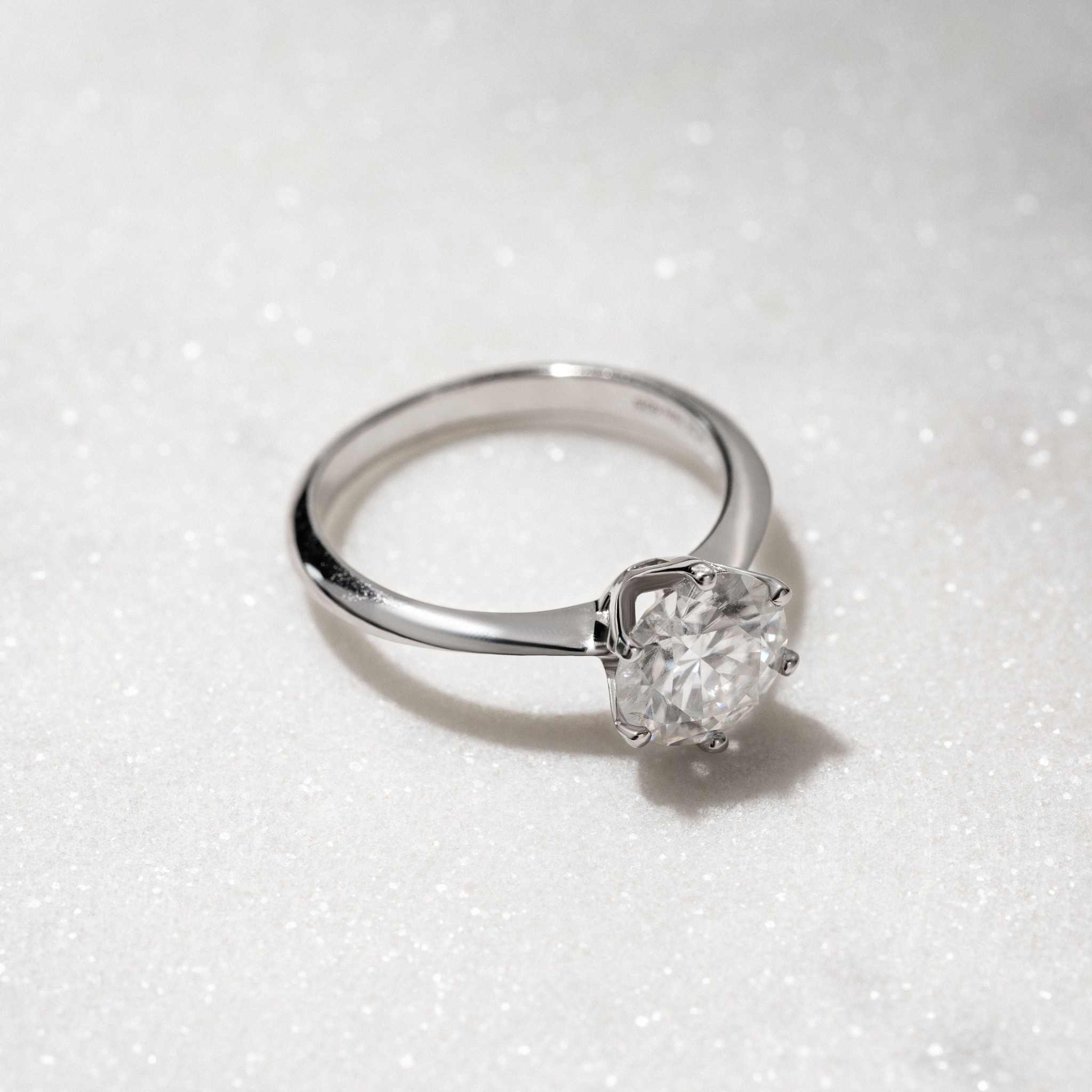Moissanite Solitaire Engagement Ring