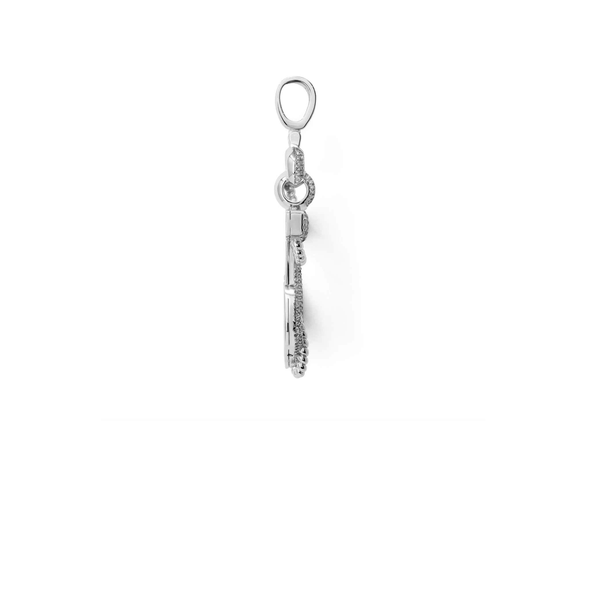 Mens Real Solid 925  Sterling Silver Anchor Pendant Iced CZ Round Stones Hip hop Jewelry Piece Necklace Gift for Him, Birthday Gift