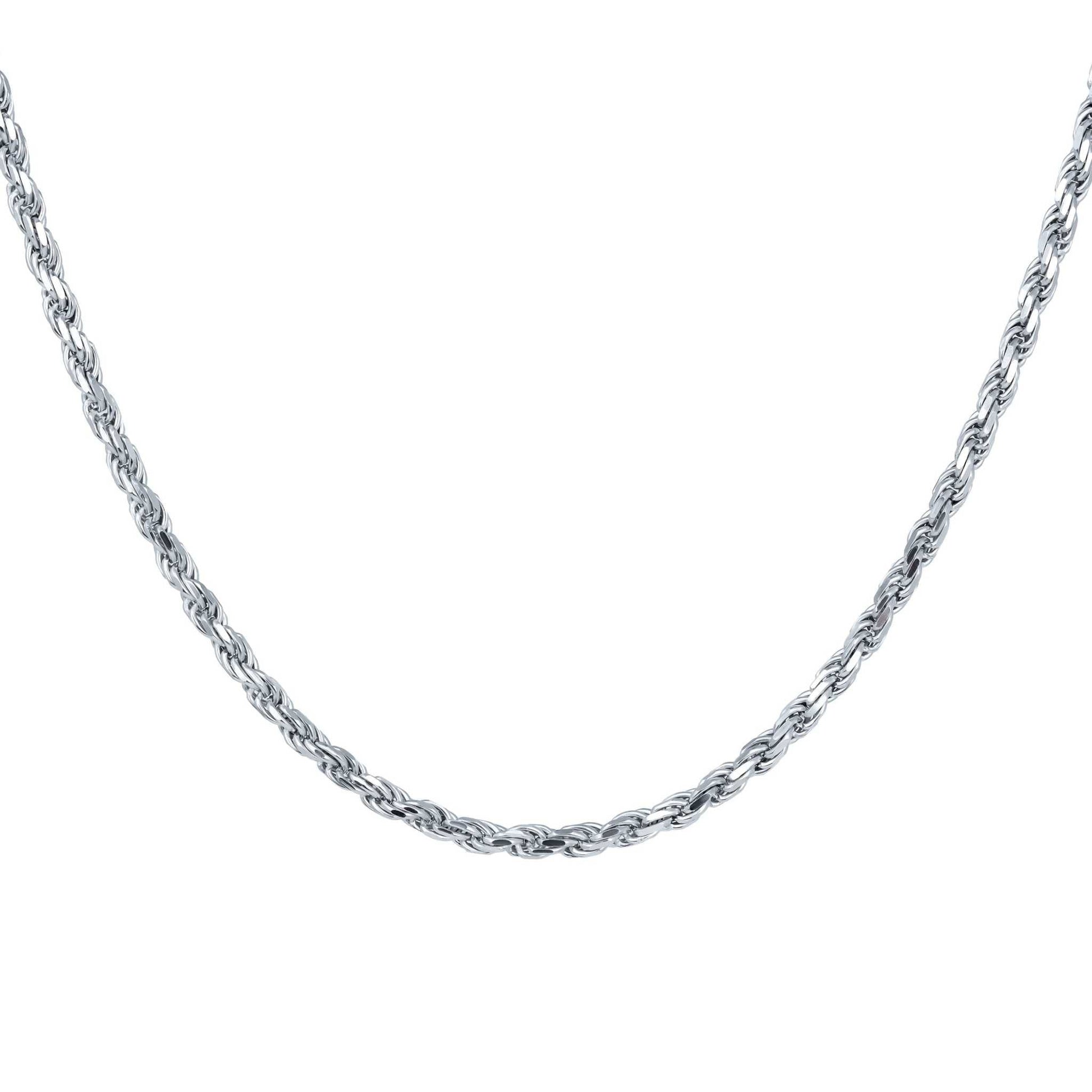 Sterling silver rope chain with lobster closure, 925 stamped, Italian made.