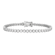 Moissanite Hexagon Bezel Tennis Bracelet 925 Sterling Silver