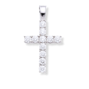 Moissanite Tennis Cross Pendant 925 Sterling Silver