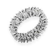 Moissanite Pear Cut Eternity Band in 925 Sterling Silver