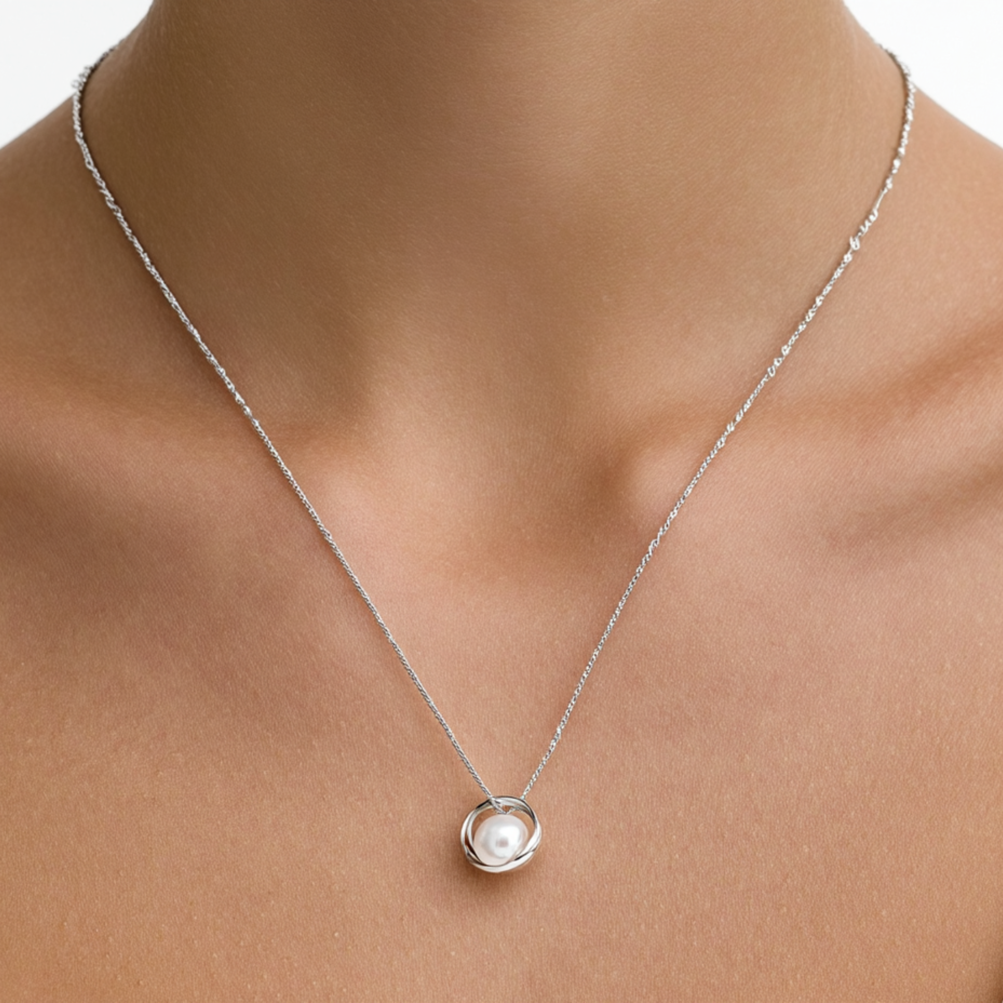 Cultured Pearl 925 Sterling Silver Women Necklace