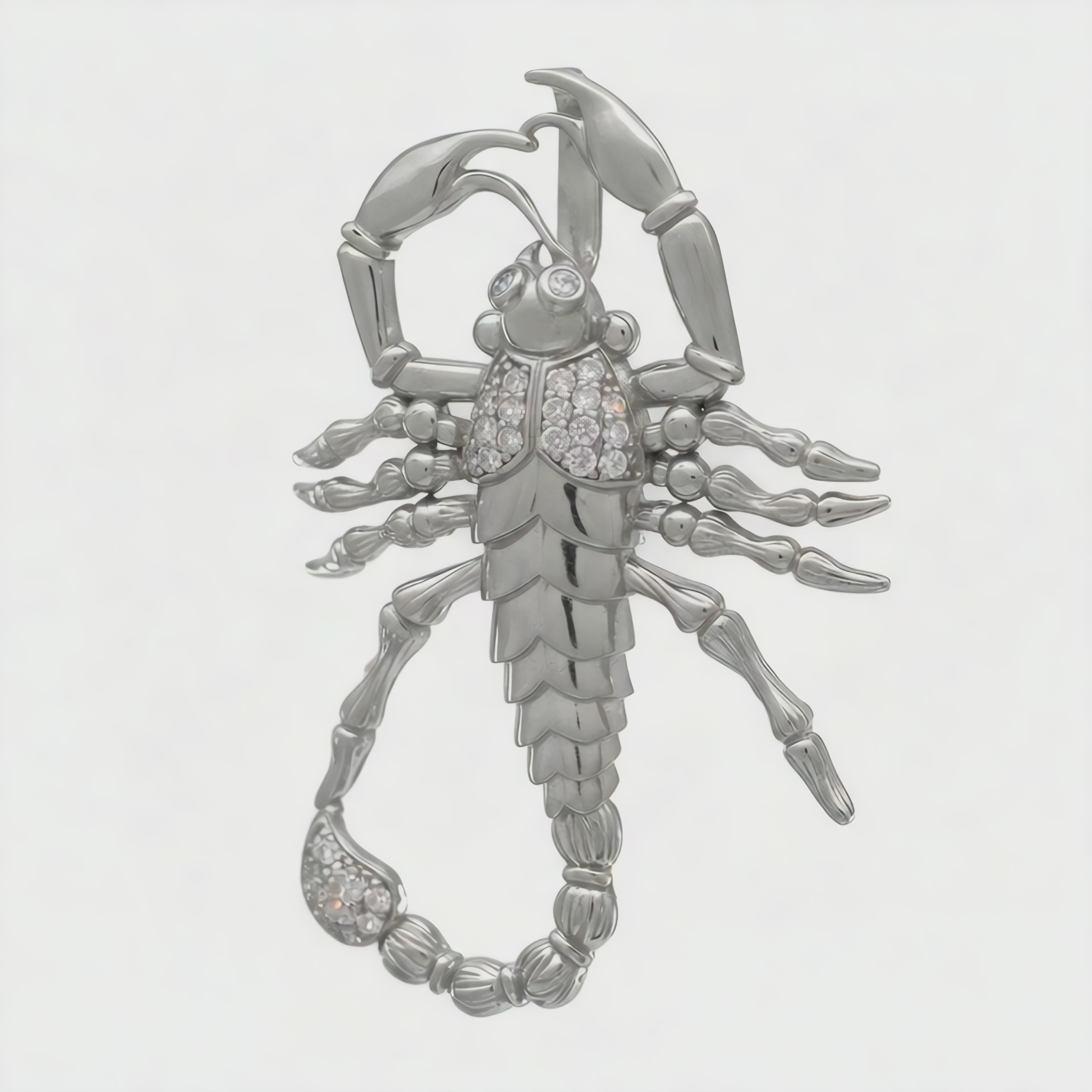 Load video: Moissanite Scorpion Pendant 925 Sterling Silver