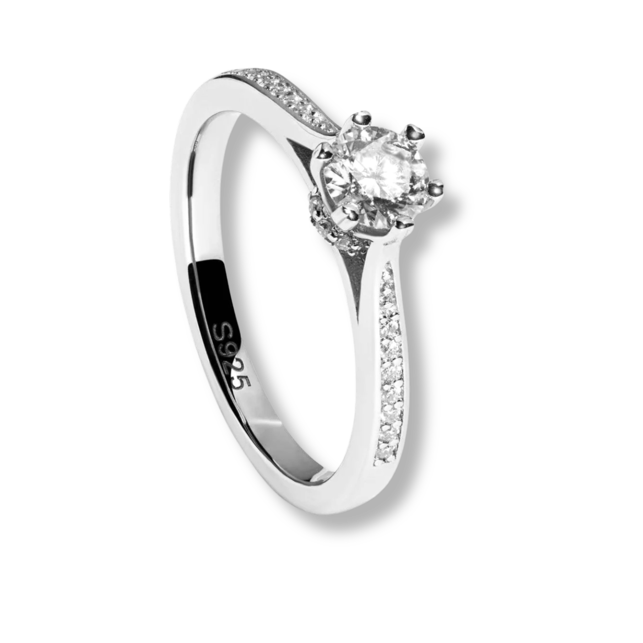 Secret Cathedral Hidden Halo Moissanite 0.7 TCW Women Engagement Ring - 925 Sterling Silver