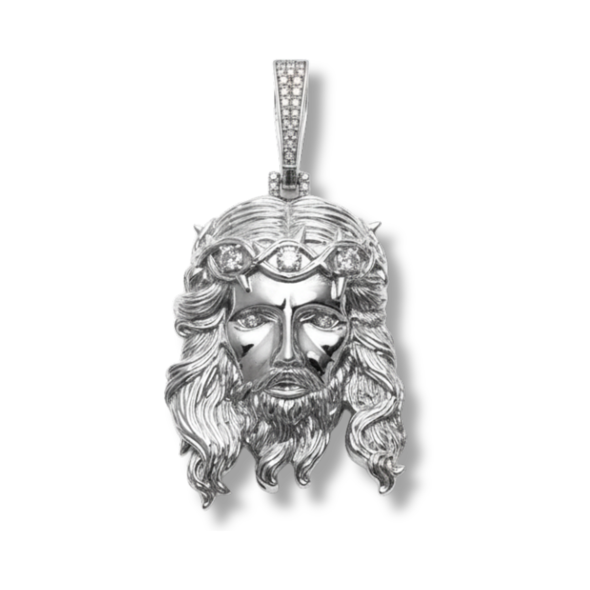 Moissanite Jesus Piece Head Pendant Moissanite Solid 925 Sterling Silver
