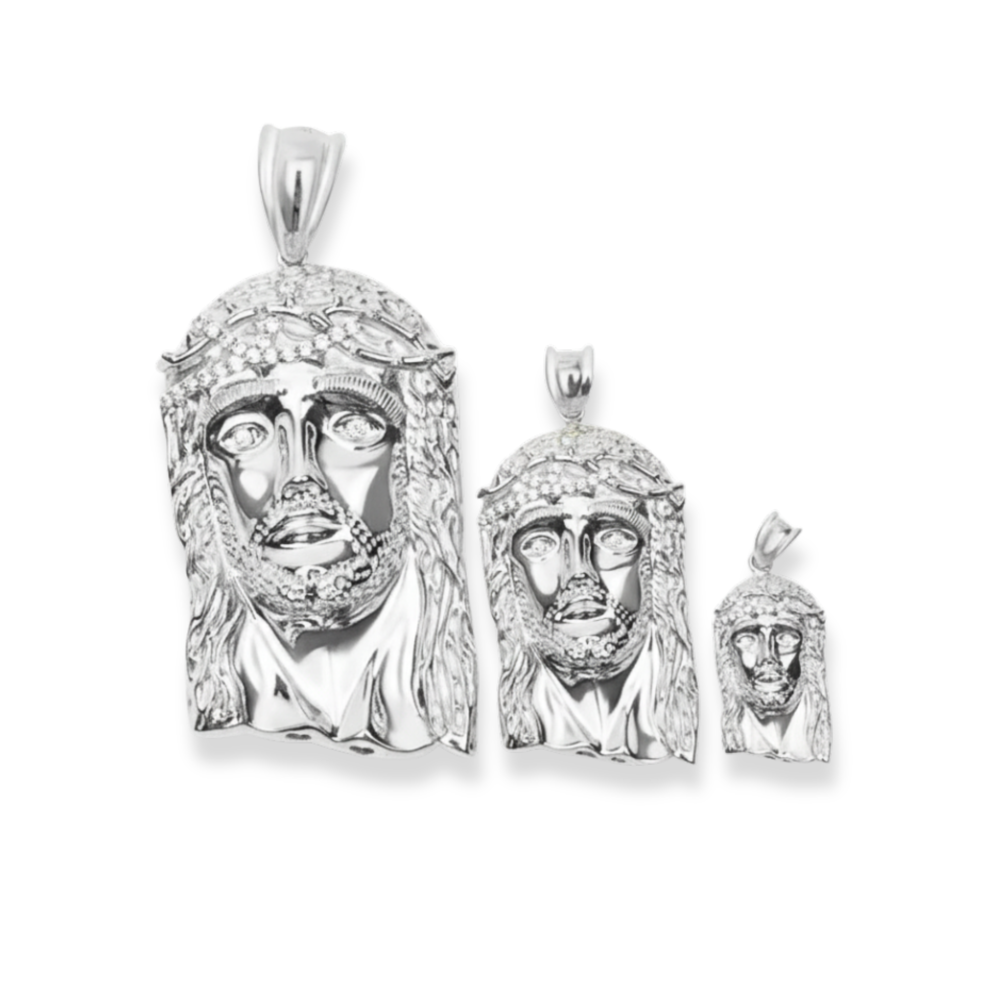 Jesus Piece Pendant in 925 Sterling Silver