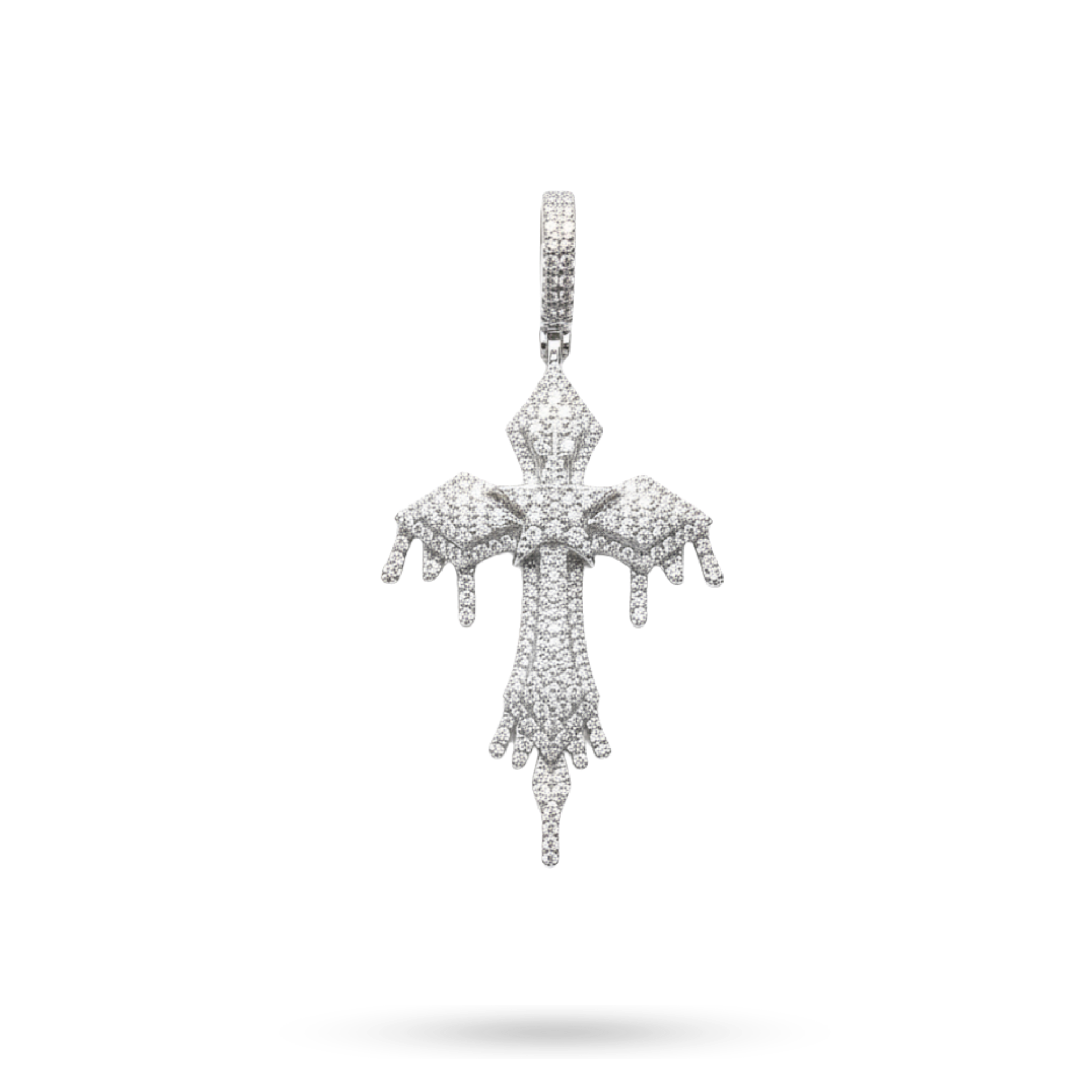 Moissanite Drip Cross Pendant in 925 Sterling Silver