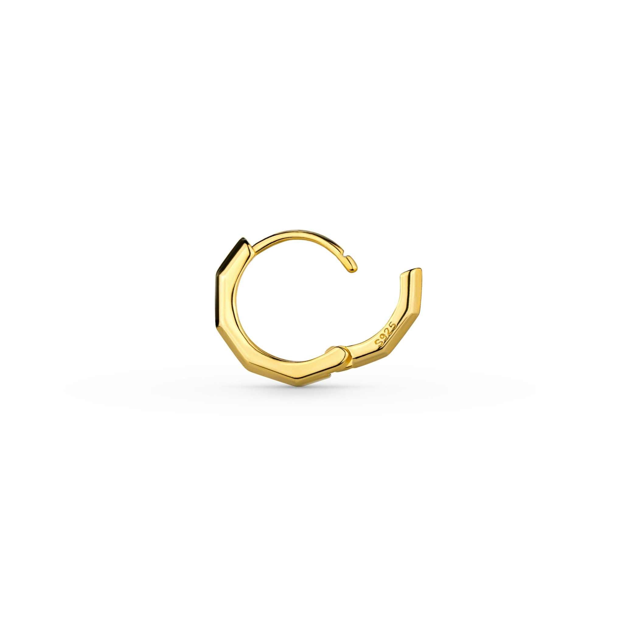 Geometric Octagon Earrings in 14K gold finish, solid 925 sterling silver.