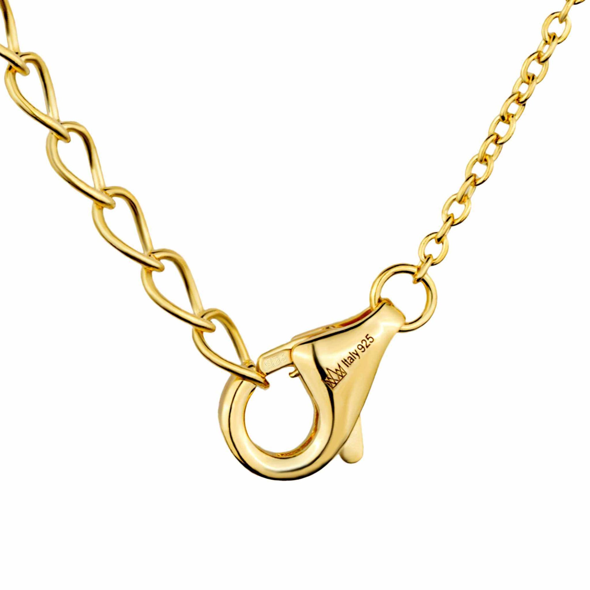 Baguette Sparkle Necklace with gold-plated 925 sterling silver chain and lobster clasp.