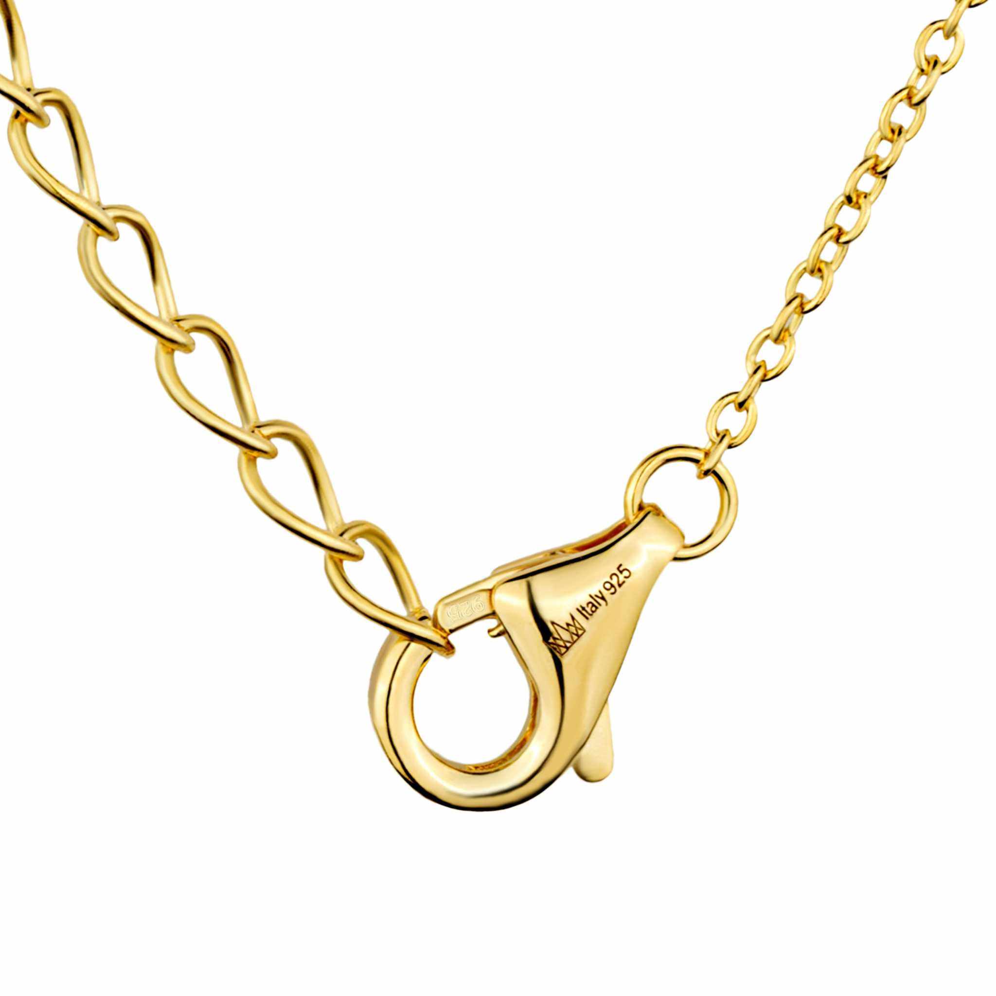 Baguette Sparkle Necklace with gold-plated 925 sterling silver chain and lobster clasp.