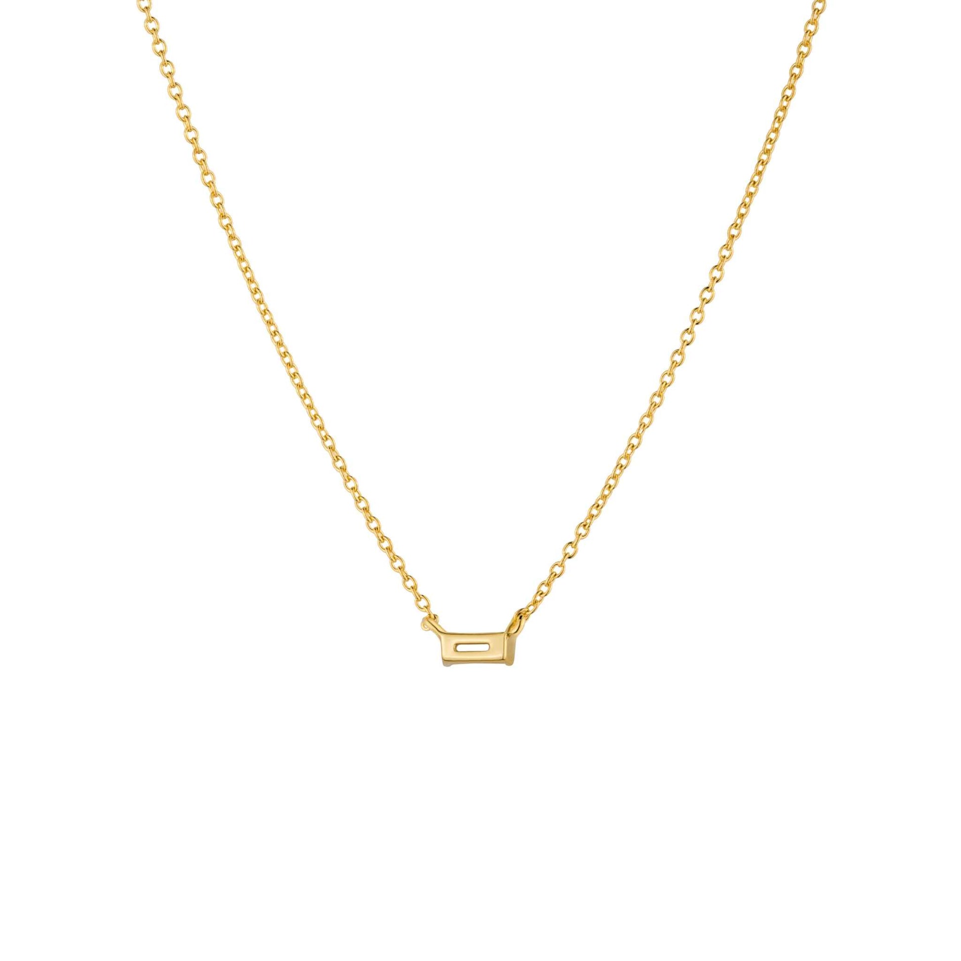 Baguette Sparkle Necklace in 925 Sterling Silver with CZ pendant and adjustable chain.