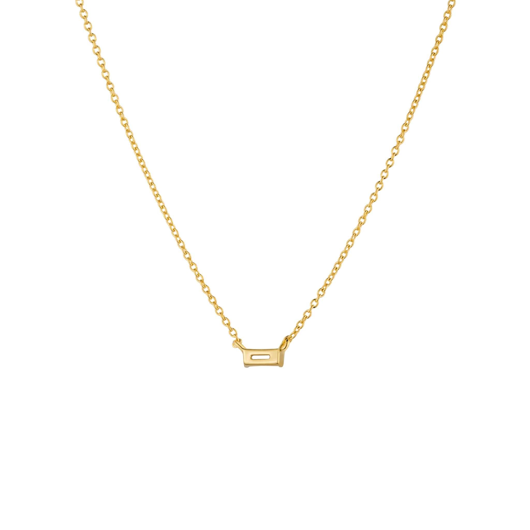 Baguette Sparkle Necklace in 925 Sterling Silver with CZ pendant and adjustable chain.
