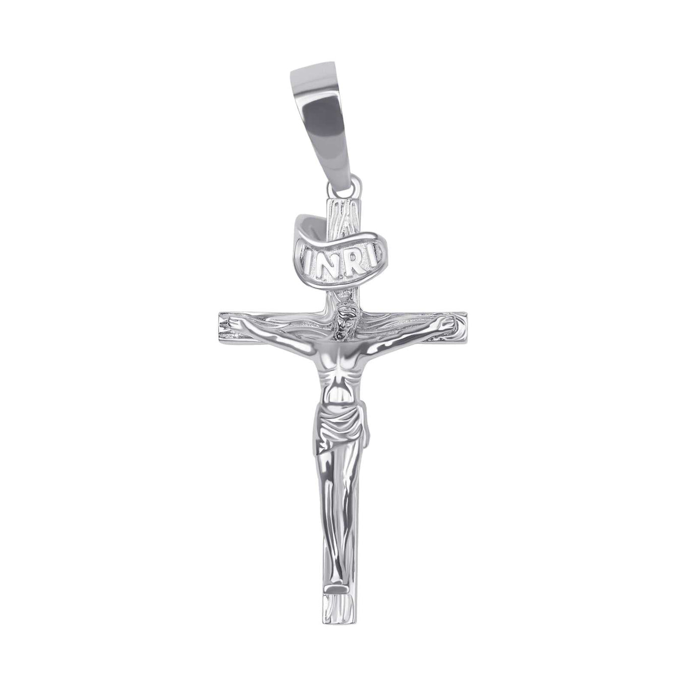 Sterling silver Cross Jesus pendant by Morf Jewelry.