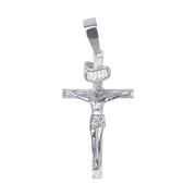 Sterling silver Cross Jesus pendant by Morf Jewelry.