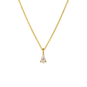 Delight Teardrop Necklace in 18K gold with pear-shaped diamond charm.