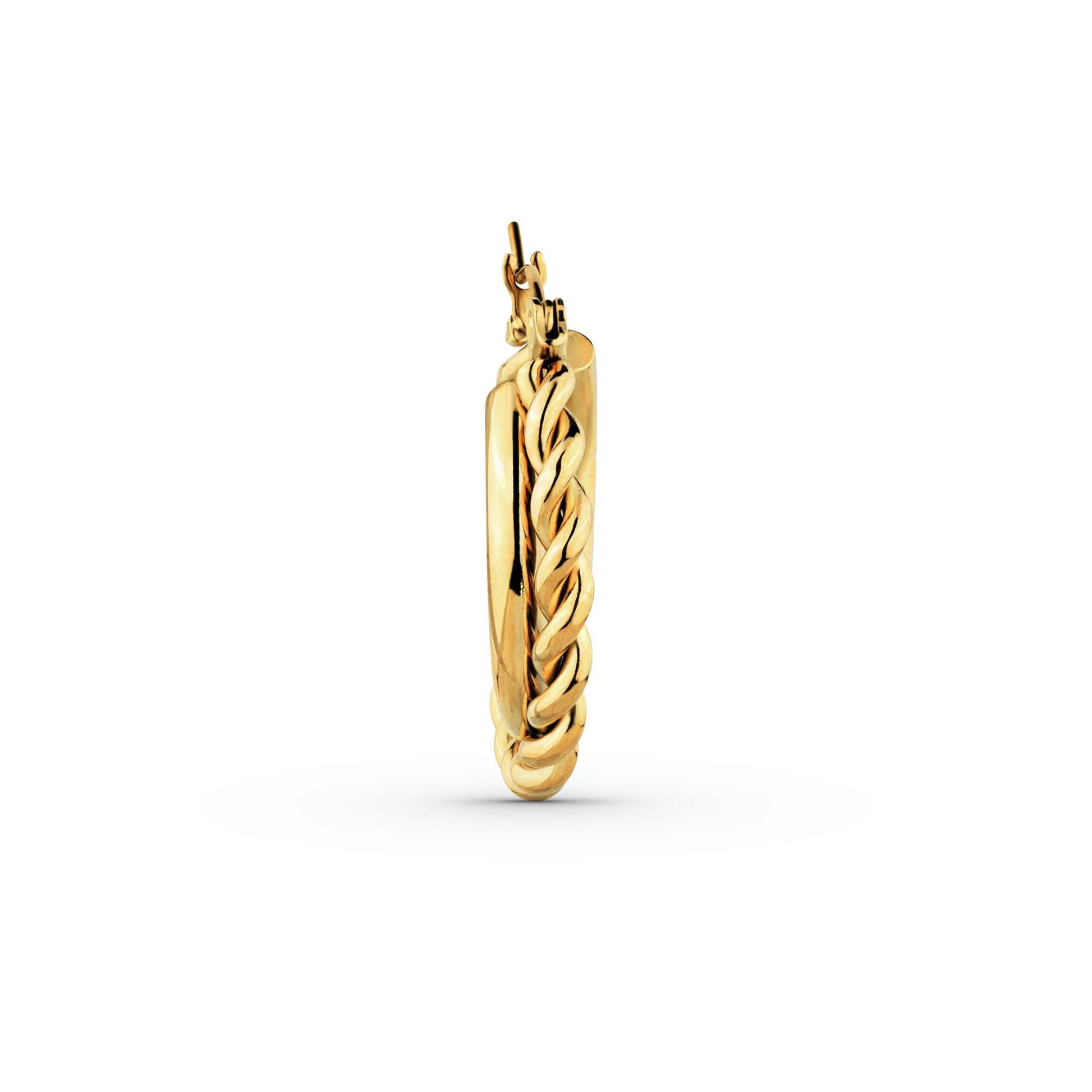 Mirage Twisted Hoop Earrings in gold-plated stainless steel, hypoallergenic and tarnish-free.