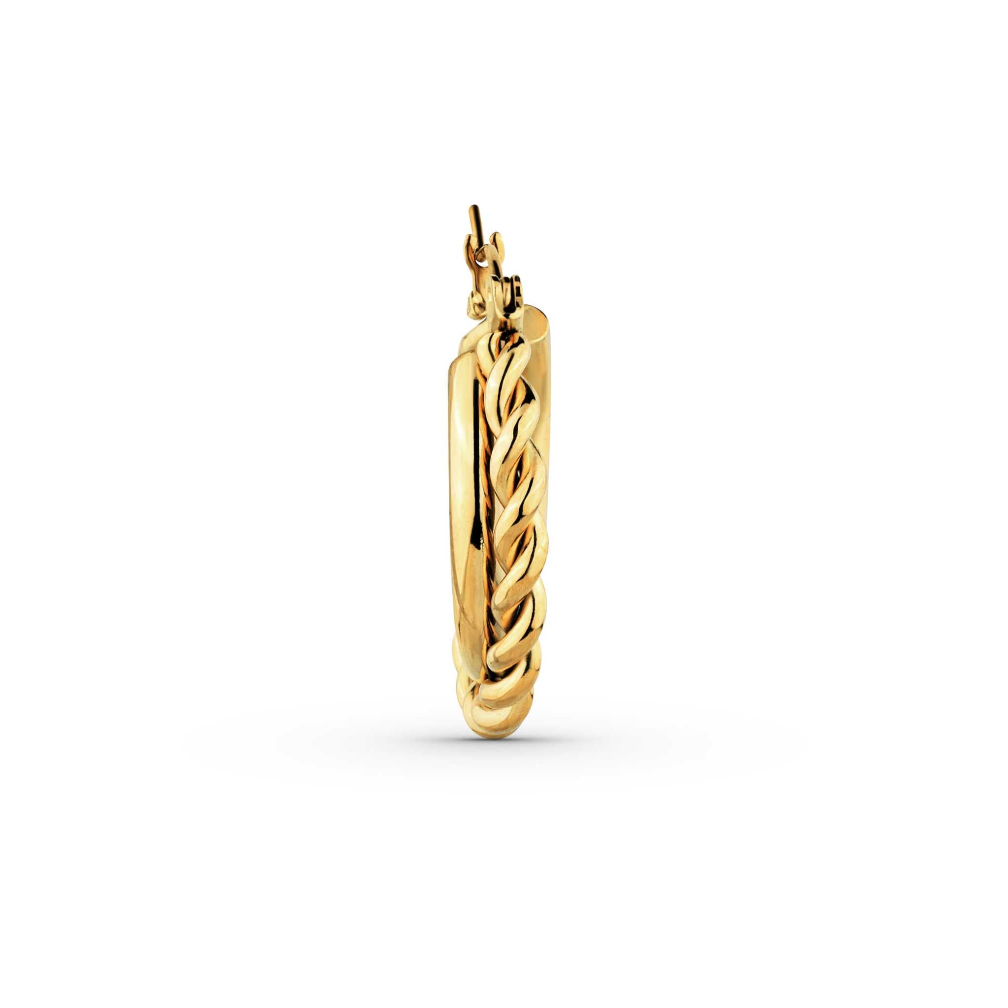 Mirage Twisted Hoop Earrings in gold-plated stainless steel, hypoallergenic and tarnish-free.