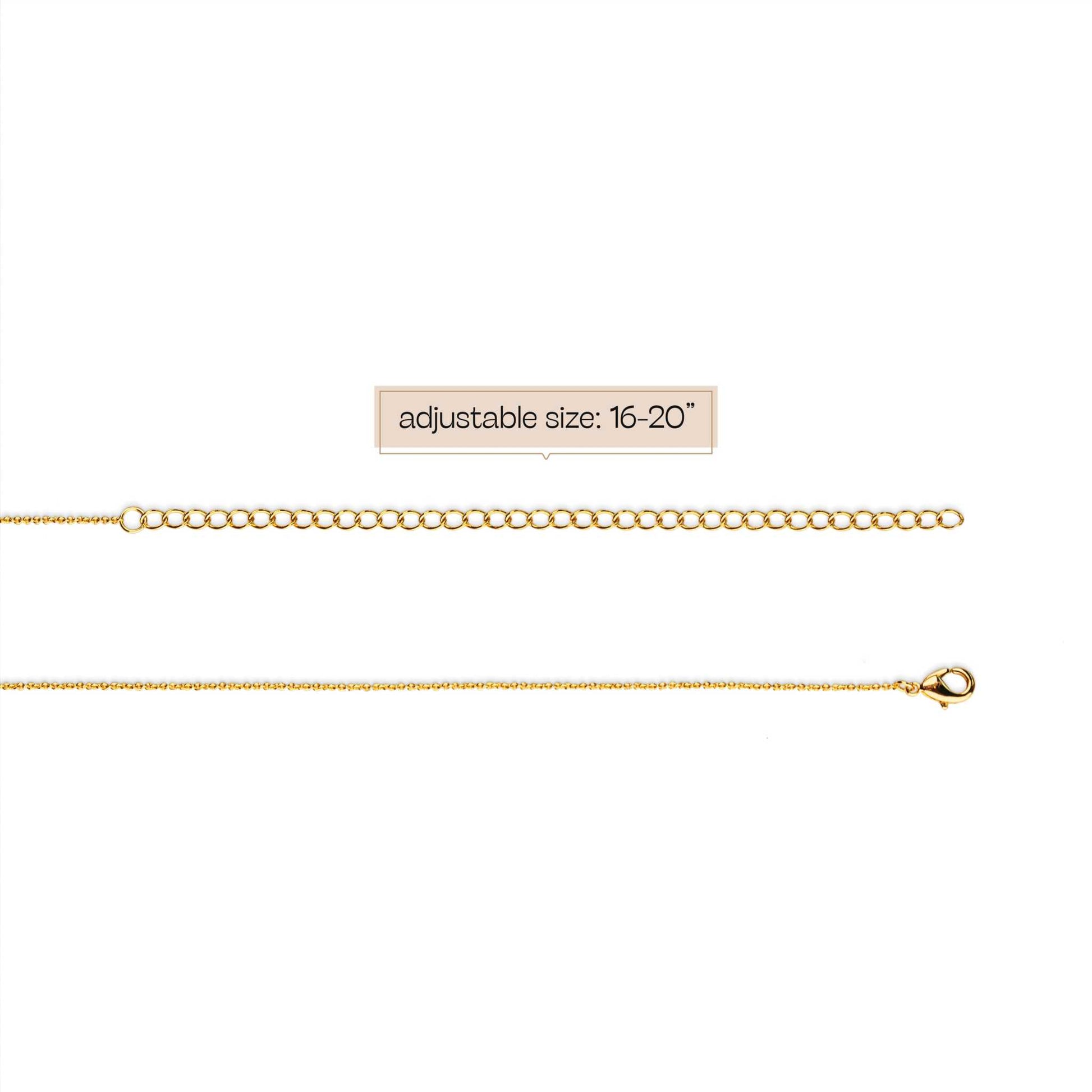 Adjustable 14K gold over brass padlock necklace with cable chain and lobster clasp.