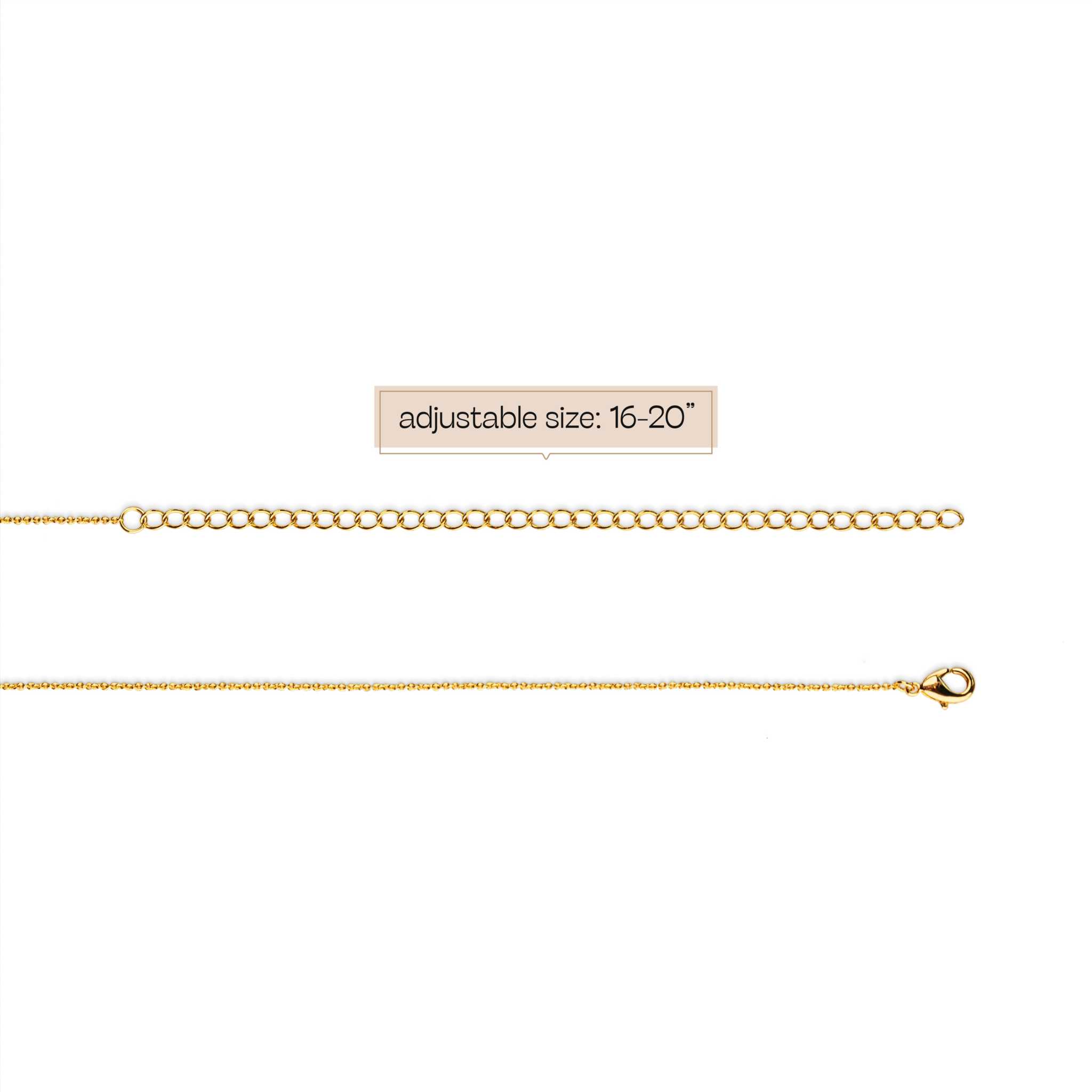 Adjustable 14K gold over brass padlock necklace with cable chain and lobster clasp.