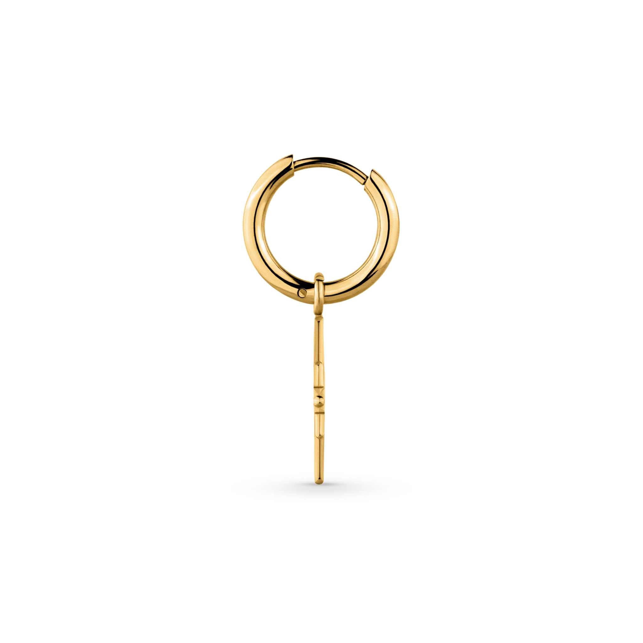 Starburst Huggie Earrings in gold-plated stainless steel, hypoallergenic, tarnish-free.